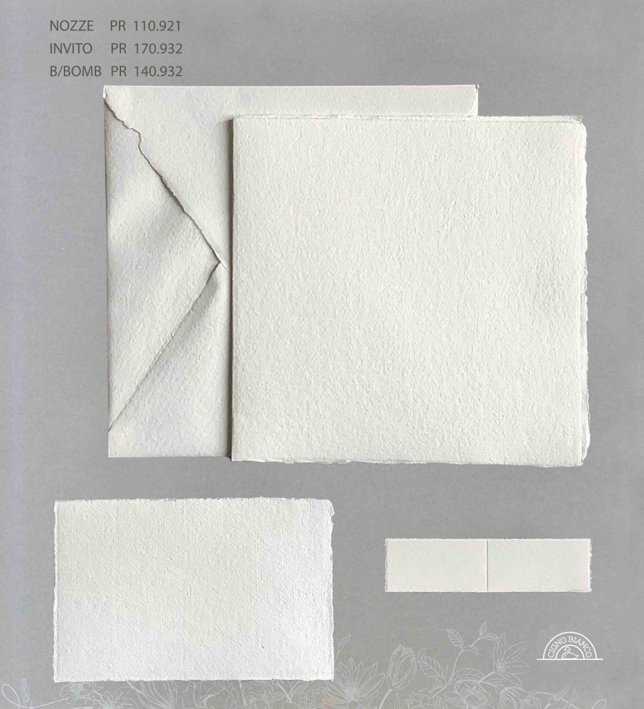 Art.110921 - Set partecipazione bianca quadrata carta a mano