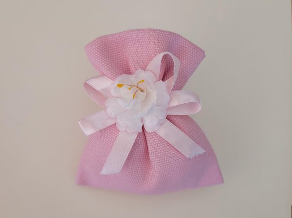 sacchetto panama rosa con fiore
