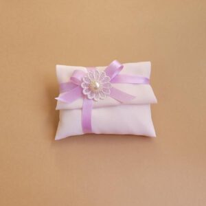 pochette avorio burlington con fiore perla