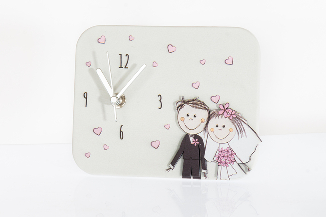 D6553 bomboniere solidali matrimonio orologio cuorematto