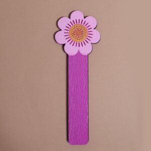Segnalibro fiore bomboniera personalizzata legno colorato